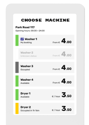 Tap terminal machine choices